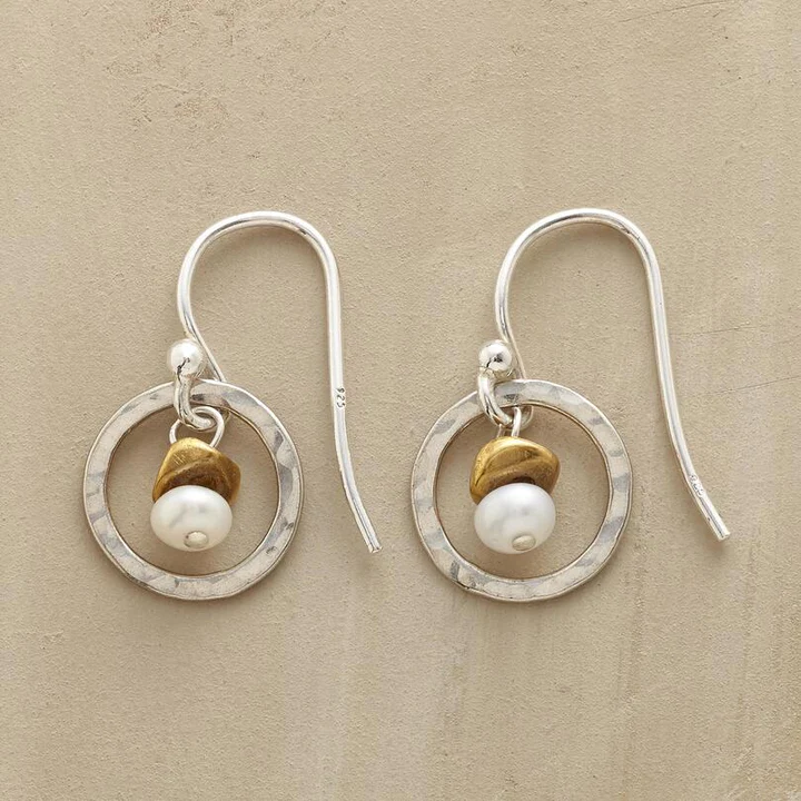 Pendientes Vintage de Perlas en Plata y Oro