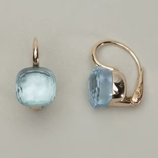 Pendientes vintage con incrustaciones de zirconia azules