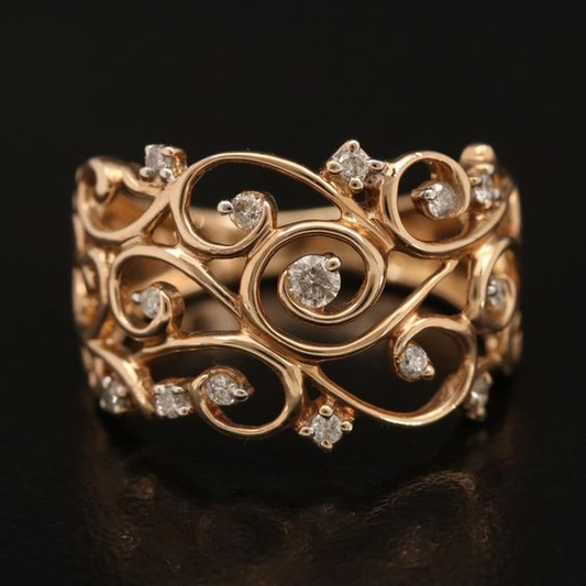 Anillo Vintage Rosa Ivy con Zirconia