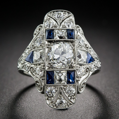 Anillo de plata con zirconia vintage