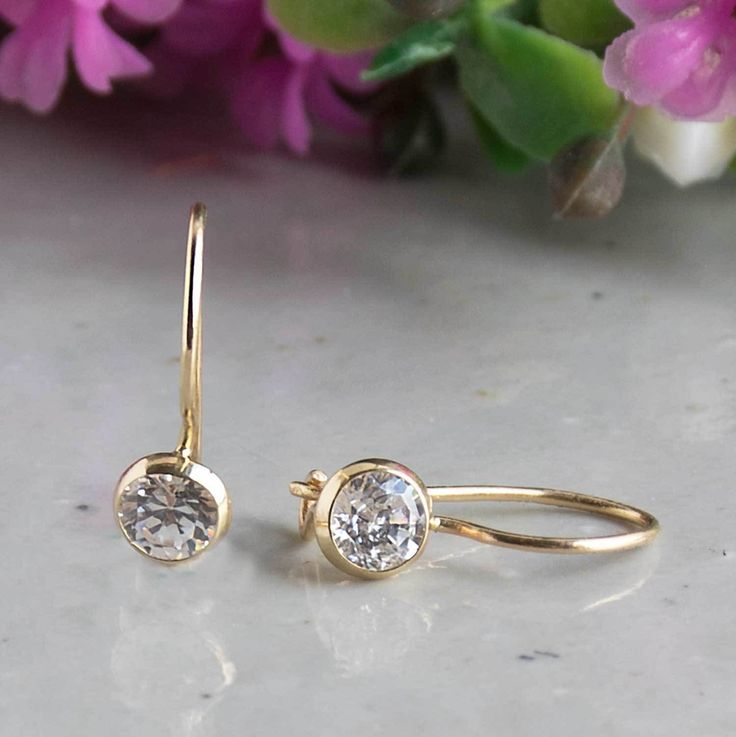 Pendientes vintage con incrustación de cristal