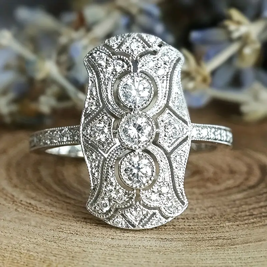 Anillo Vintage Brillante de Plata