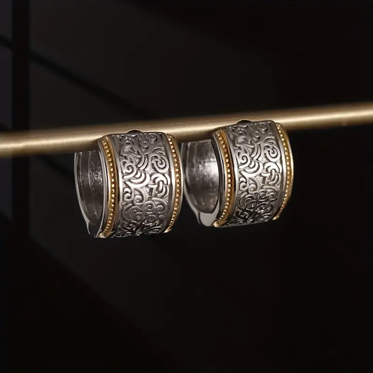 Pendientes pequeños vintage de plata con estilo ivy