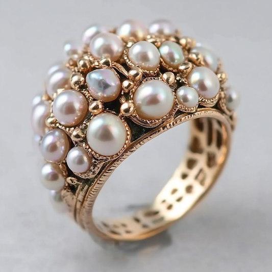 Anillo vintage con perlas