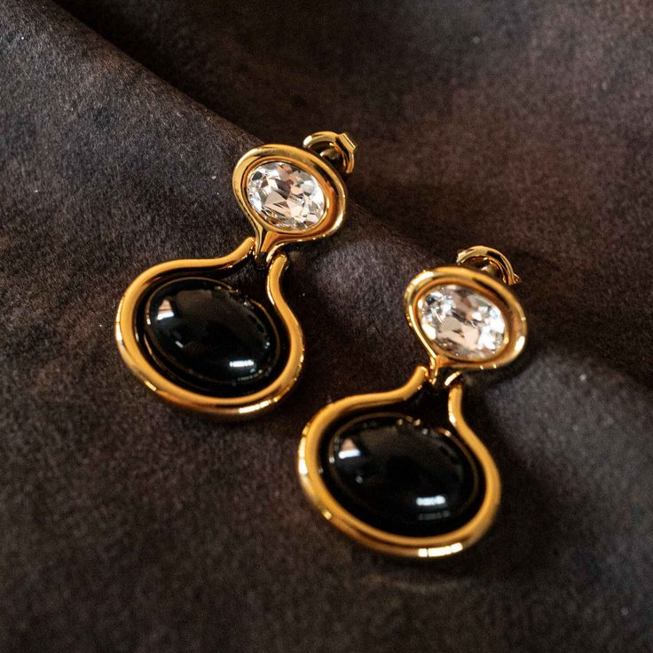 Pendientes Vintage Negros y Dorados