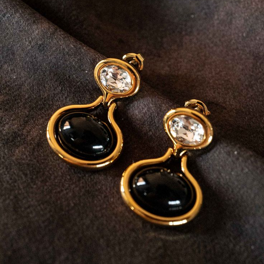 Pendientes Vintage Negros y Dorados