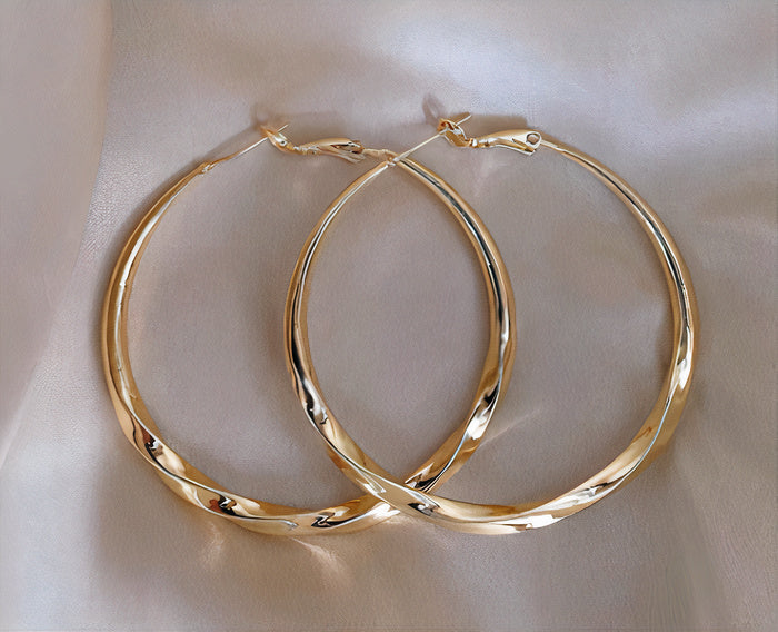 Aretes de aro vintage en oro rosa