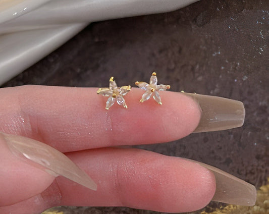 Pendientes de Flor de Cristal y Perla