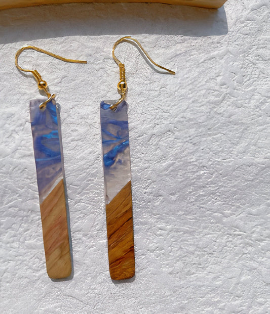 Pendientes Rectangulares Cromáticos Vintage