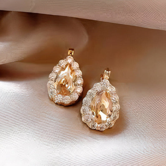 Pendientes redondeados de vidrio vintage