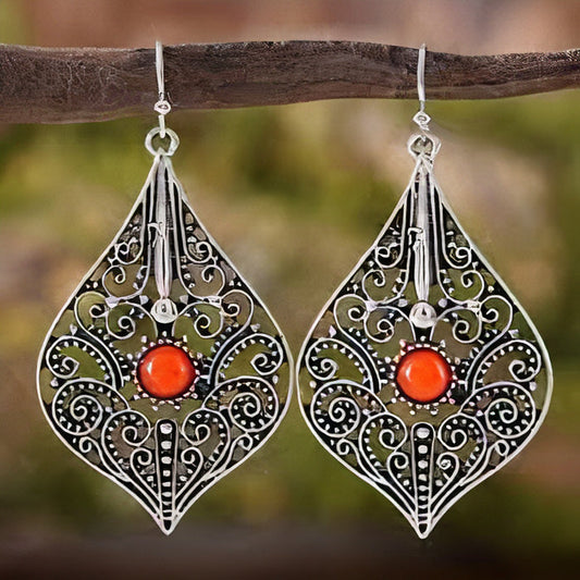 Pendientes Vintage de Oro y Perlas de Plata