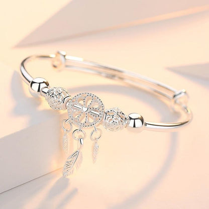 Pulsera ajustable de atrapasueños de plata 925