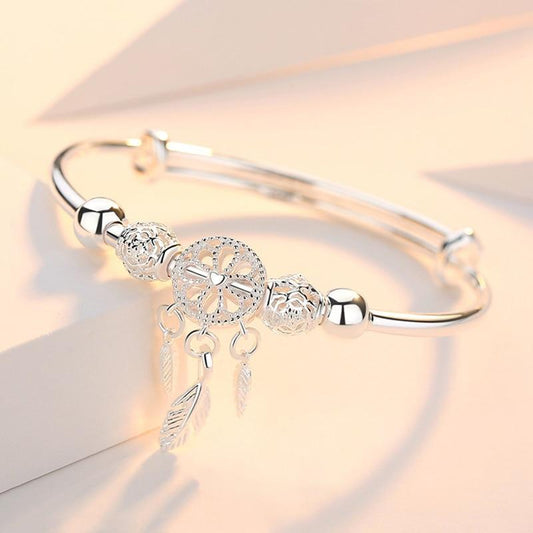 Pulsera ajustable de atrapasueños de plata 925