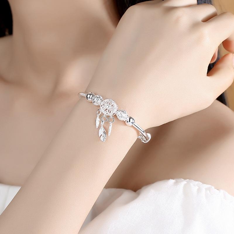 Pulsera ajustable de atrapasueños de plata 925
