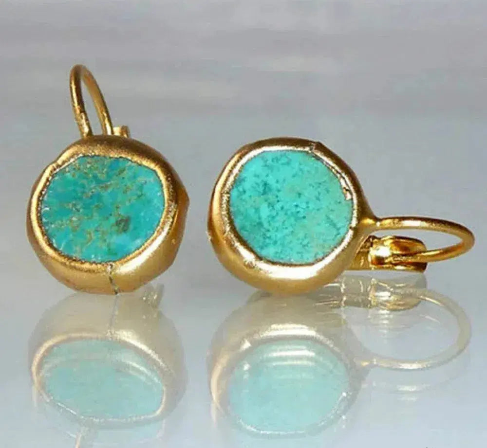 Pendientes vintage de turquesa en oro